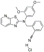 2-([(2,4-DIMETHOXYPHENYL)([1,3]THIAZOLO[5,4-B]PYRIDIN-2-YL)AMINO]METHYL)BENZONITRILE HYDROCHLORIDE Struktur