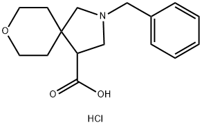 2-BENZYL-8-OXA-2-AZA-SPIRO[4.5]DECANE-4-CARBOXYLIC ACID HYDROCHLORIDE Struktur