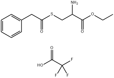 1-ETHOXY-1-OXO-3-[(2-PHENYLACETYL)SULFANYL]-2-PROPANAMINIUM 2,2,2-TRIFLUOROACETATE Struktur