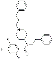 2,4,5-TRIFLUORO-N-(2-PHENYLETHYL)-N-[1-(3-PHENYLPROPYL)PIPERIDIN-4-YL]BENZAMIDE Struktur