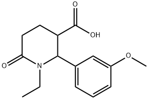 1-ETHYL-2-(3-METHOXY-PHENYL)-6-OXO-PIPERIDINE-3-CARBOXYLIC ACID Struktur