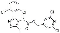 (2,6-Dichloropyridin-4-yl)methyl N-[3-(2,6-dichlorophenyl)-5-methylisoxazol-4-yl]carbamate Struktur