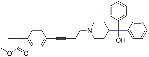 2-(4-{4-[4-(HYDROXY-DIPHENYL-METHYL)-PIPERIDIN-1-YL]-BUT-1-YNYL}-PHENYL)-2-METHYL-PROPIONIC ACID METHYL ESTER Struktur