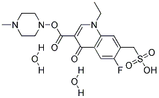 1-Ethyl-6-Fluoro-1,4-Dihydro-7-[4-Methyl-1-Piperazinyl 4-Oxo-3 Quinoline Carboxylic Acid] Methane Sulphonate Dihydrate Struktur