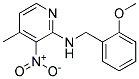 (2-Methoxy-benzyl)-(4-methyl-3-nitro-pyridin-2-yl)-amine Struktur