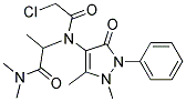 2-(2-CHLORO-N-(2,3-DIMETHYL-5-OXO-1-PHENYL-3-PYRAZOLIN-4-YL)ACETAMIDO)-N,N-DIMETHYLPROPIONAMIDE Struktur