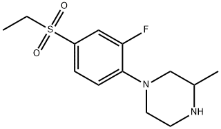 1-[(4-Ethylsulfonyl-2-fluoro)phenyl]-3-methylpiperazine Struktur