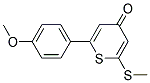 2-(4-Methoxyphenyl)-6-methylthio-4H-thiopyran-4-one Struktur