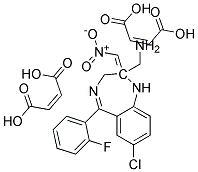 2-AMINOMETHYL-7-CHLORO-2,3-DIHYDRO-5-(2-FLUOROPHENYL)-2-NITROMETHYLENE-1H-1,4-BENZODIAZEPINE DIMALEATE Struktur