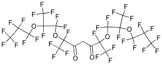 1,1,1,2,2,3,3,5,6,6,8,12,14, 14,15,17,17,18,18,19,19,19- DOCOSAFLUORO-5,8,12,15-TETRAKIS(TRIFLUOROMETHYL)-4,7,13,16-TETRAOXA-NONADECA -9,11-DIONE Struktur