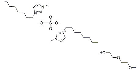 1-METHYL-3-OCTYLIMIDAZOLIUM DIETHYLENEGLYCOLMONOMETHYLETHER SULFATE, 98% [OMIM] [MDEGSO4] Struktur