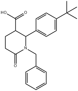 1-BENZYL-2-[4-(TERT-BUTYL)PHENYL]-6-OXO-3-PIPERIDINECARBOXYLIC ACID Struktur