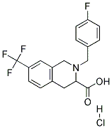 2-(4-FLUORO-BENZYL)-7-TRIFLUOROMETHYL-1,2,3,4-TETRAHYDRO-ISOQUINOLINE-3-CARBOXYLIC ACID HYDROCHLORIDE Struktur