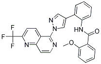 2-METHOXY-N-(2-(1-[2-(TRIFLUOROMETHYL)-1,6-NAPHTHYRIDIN-5-YL]-1H-PYRAZOL-4-YL)PHENYL)BENZAMIDE Struktur