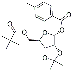 1-O-(4-METHYLBENZOYL)-2,3-O-ISOPROPYLIDENE-5-O-PIVALOYL-ALPHA-D-RIBOFURANOSE Struktur