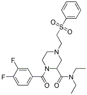 1-(3,4-DIFLUOROBENZOYL)-N,N-DIETHYL-4-[2-(PHENYLSULFONYL)ETHYL]PIPERAZINE-2-CARBOXAMIDE Struktur