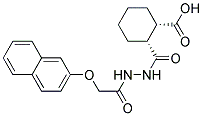 (1S,2R)-2-((2-[(2-NAPHTHYLOXY)ACETYL]HYDRAZINO)CARBONYL)CYCLOHEXANECARBOXYLIC ACID Struktur