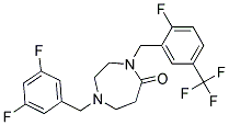 1-(3,5-DIFLUOROBENZYL)-4-[2-FLUORO-5-(TRIFLUOROMETHYL)BENZYL]-1,4-DIAZEPAN-5-ONE Struktur