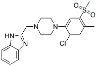 2-((4-[2-CHLORO-4-METHYL-5-(METHYLSULFONYL)PHENYL]PIPERAZIN-1-YL)METHYL)-1H-BENZIMIDAZOLE Struktur