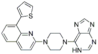 2-[4-(1H-PURIN-6-YL)PIPERAZIN-1-YL]-8-(2-THIENYL)QUINOLINE Struktur