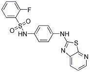 2-FLUORO-N-[4-([1,3]THIAZOLO[5,4-B]PYRIDIN-2-YLAMINO)PHENYL]BENZENESULFONAMIDE Struktur