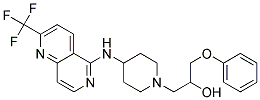 1-PHENOXY-3-(4-([2-(TRIFLUOROMETHYL)-1,6-NAPHTHYRIDIN-5-YL]AMINO)PIPERIDIN-1-YL)PROPAN-2-OL Struktur