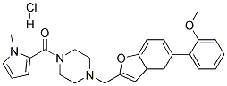 1-([5-(2-METHOXYPHENYL)-1-BENZOFURAN-2-YL]METHYL)-4-[(1-METHYL-1H-PYRROL-2-YL)CARBONYL]PIPERAZINE HYDROCHLORIDE Struktur