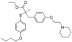 2-(4-BUTOXY-PHENYLSULFANYL)-2-METHYL-3-[4-(2-PIPERIDIN-1-YL-ETHOXY)-PHENYL]-PROPIONIC ACID ETHYL ESTER Struktur