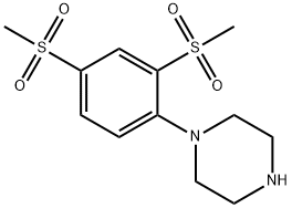 1-[2,4-Bis(methylsulfonyl)phenyl]piperazine Struktur