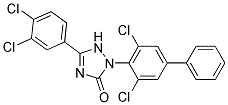 2-(3,5-Dichlorobiphenyl-4-yl)-5-(3,4-dichlorophenyl)-1,2-dihydro-3H-1,2,4-triazol-3-one Struktur