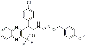 2-(4-Chlorophenyl)-N-((((4-methoxybenzyl)oxy)imino)methyl)-2-(3-(trifluoromethyl)-2-quinoxalinyl)acetamide Struktur