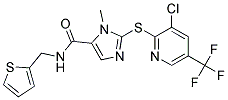 2-((3-Chloro-5-(trifluoromethyl)-2-pyridinyl)sulfanyl)-1-methyl-N-(thiophen-2-ylmethyl)-1H-imidazole-5-carboxamide Struktur