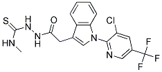 2-(2-(1-(3-Chloro-5-(trifluoromethyl)-2-pyridinyl)-1H-indol-3-yl)acetyl)-N-methyl-1-hydrazinecarbothioamide Struktur