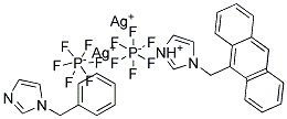 [1-(9-anthracenylmethyl)imidazolium-4-(imidazole-1-ylmethyl)]benzenedisilver(I)bis(hexafluorophosphate) Structure