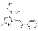 2-{[(DIMETHYLAMINO)METHYLIDENE]AMINO}-5-METHYL-3-(2-OXO-2-PHENYLETHYL)-1,3, 4-THIADIAZOL-3-IUM BROMIDE Struktur