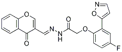 2-(4-FLUORO-2-ISOXAZOL-5-YLPHENOXY)-N'-[(1E)-(4-OXO-4H-CHROMEN-3-YL)METHYLENE]ACETOHYDRAZIDE Struktur