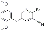 2-BROMO-3-CYANO-4-METHYL-5-(2,5-DIMETHOXYBENZYL)PYRIDINE Struktur