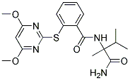 2-[2-[(4,6-DIMETHOXYPYRIMIDIN-2-YL)THIO]BENZAMIDO]-2,3-DIMETHYLBUTANAMIDE Struktur