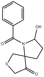 1-BENZOYL-2-HYDROXY-7-THIA-1-AZASPIRO[4.4]NONAN-9-ONE Struktur