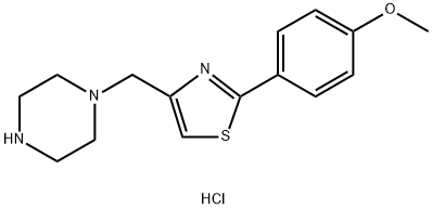 1-[[2-(4-METHOXYPHENYL)-1,3-THIAZOL-4-YL]METHYL]PIPERAZINE HYDROCHLORIDE Struktur