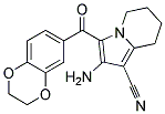 2-AMINO-3-(2,3-DIHYDRO-1,4-BENZODIOXIN-6-YLCARBONYL)-5,6,7,8-TETRAHYDROINDOLIZINE-1-CARBONITRILE Struktur