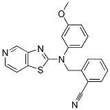 2-([(3-METHOXYPHENYL)([1,3]THIAZOLO[4,5-C]PYRIDIN-2-YL)AMINO]METHYL)BENZONITRILE Struktur