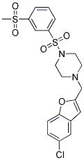 1-[(5-CHLORO-1-BENZOFURAN-2-YL)METHYL]-4-([3-(METHYLSULFONYL)PHENYL]SULFONYL)PIPERAZINE Struktur