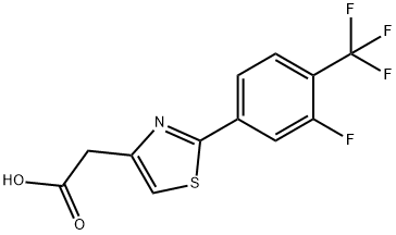 2-(2-[3-FLUORO-4-(TRIFLUOROMETHYL)PHENYL]-1,3-THIAZOL-4-YL)ACETIC ACID Struktur