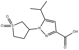 1-(1,1-DIOXO-TETRAHYDRO-1LAMBDA6-THIOPHEN-3-YL)-5-ISOPROPYL-1H-PYRAZOLE-3-CARBOXYLIC ACID Struktur