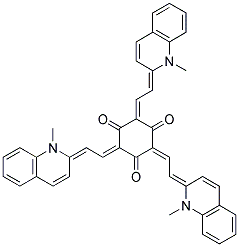 2,4,6-TRIS(2-[1-METHYL-2(1H)-QUINOLINYLIDENE]ETHYLIDENE)-1,3,5-CYCLOHEXANETRIONE Struktur