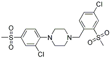 1-[4-CHLORO-2-(METHYLSULFONYL)BENZYL]-4-[2-CHLORO-4-(METHYLSULFONYL)PHENYL]PIPERAZINE Struktur