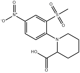 1-[2-(METHYLSULFONYL)-4-NITROPHENYL]PIPERIDINE-2-CARBOXYLIC ACID Struktur