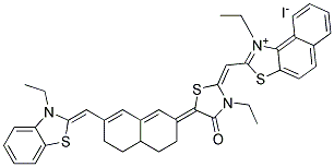 1-ETHYL-2-((3-ETHYL-5-[7-([3-ETHYL-1,3-BENZOTHIAZOL-2(3H)-YLIDENE]METHYL)-4,4A,5,6-TETRAHYDRO-2(3H)-NAPHTHALENYLIDENE]-4-OXO-1,3-THIAZOLIDIN-2-YLIDENE)METHYL)NAPHTHO[1,2-D][1,3]THIAZOL-1-IUM IODIDE Struktur