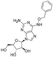 2-AMINO-9-(BETA-D-ARABINOFURANOSYL)-6-BENZYLOXYAMINO-9H-PURINE Struktur